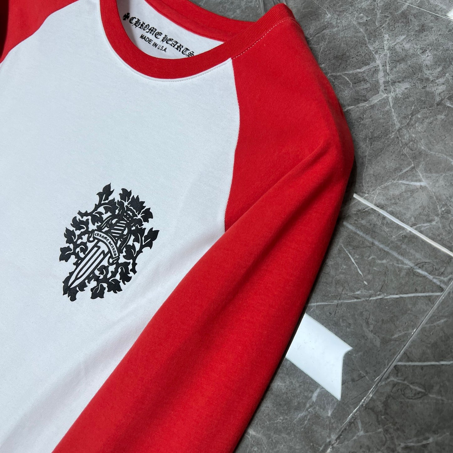 White and red  chrome hearts longsleave