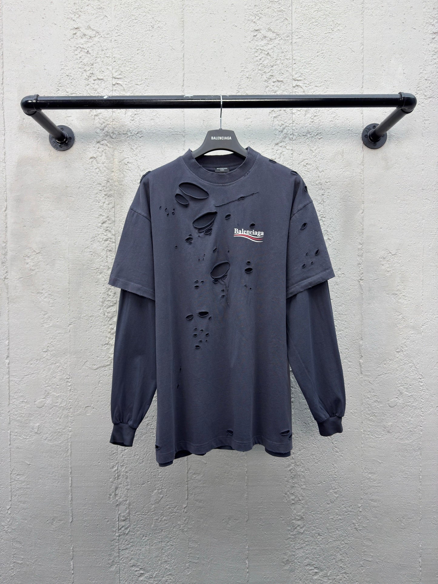 Balenciaga Political Campaign Long-Sleeve Layered T-Shirt 'Black