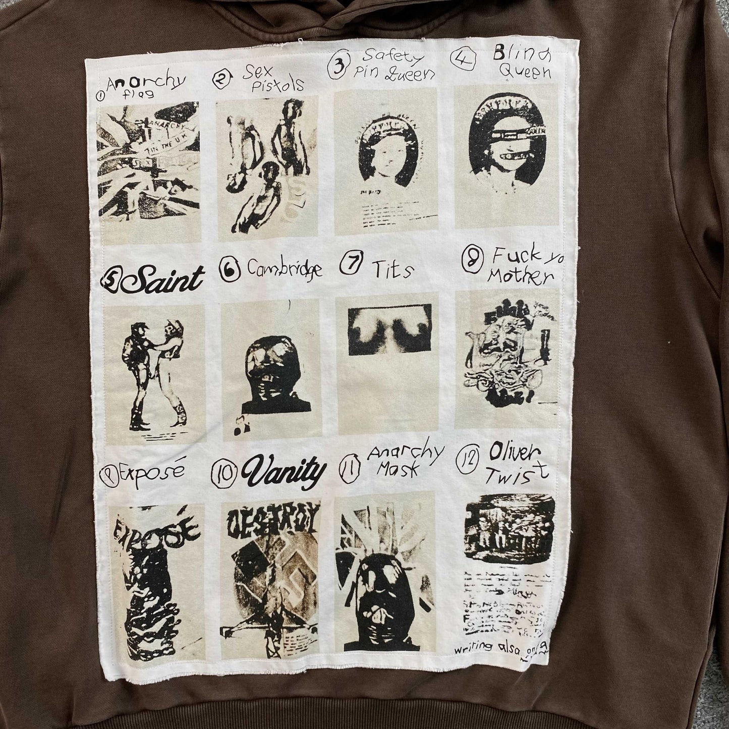Saint Vanity Van Life Hoodie embroidered patch brown