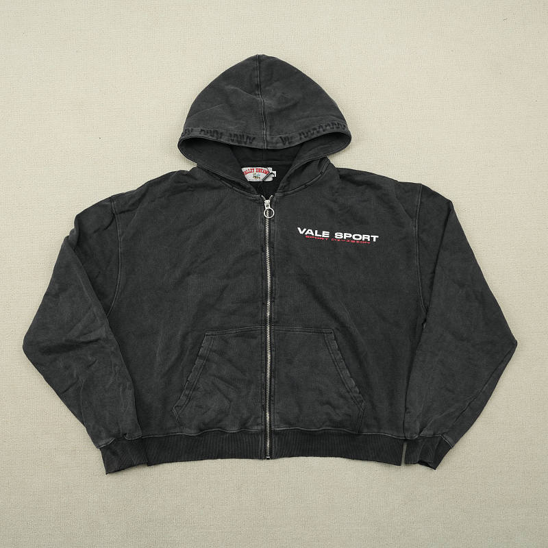 Vale Forever Staple Zip Up Hoodie Faded/Black