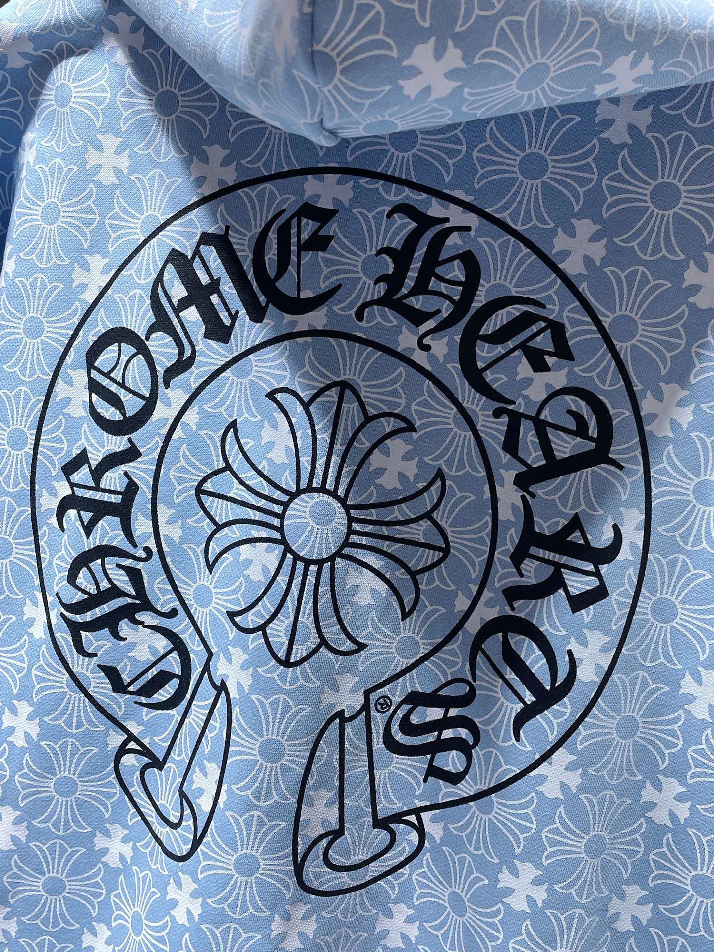 Light blue  chrome hearts zip up jacket