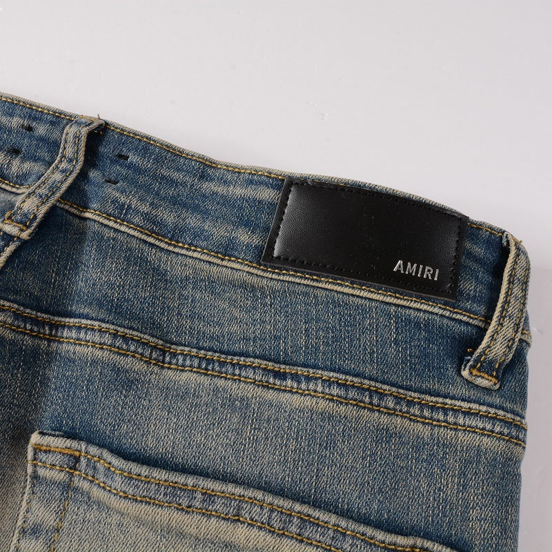 Amiri jeans blue/ beige red