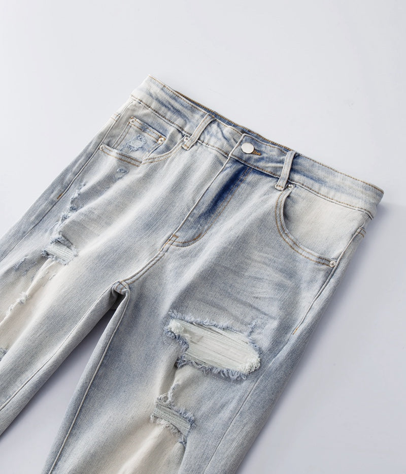 Amiri jeans light gray with diressing