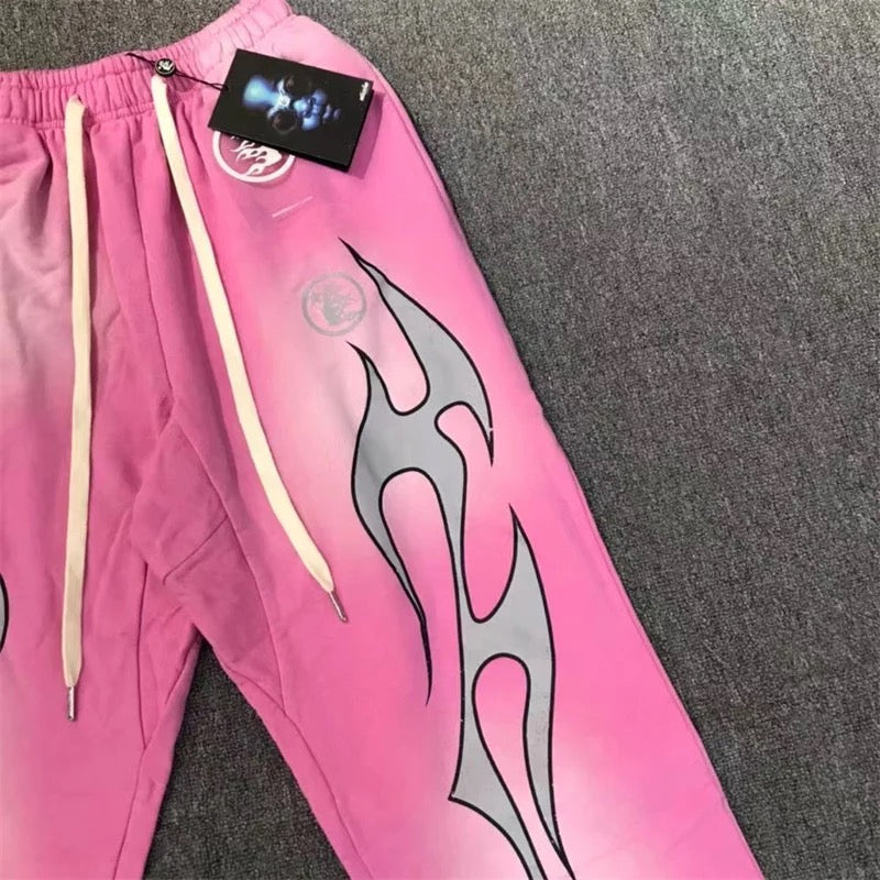 Pink Hellstar Flame Sweatpants