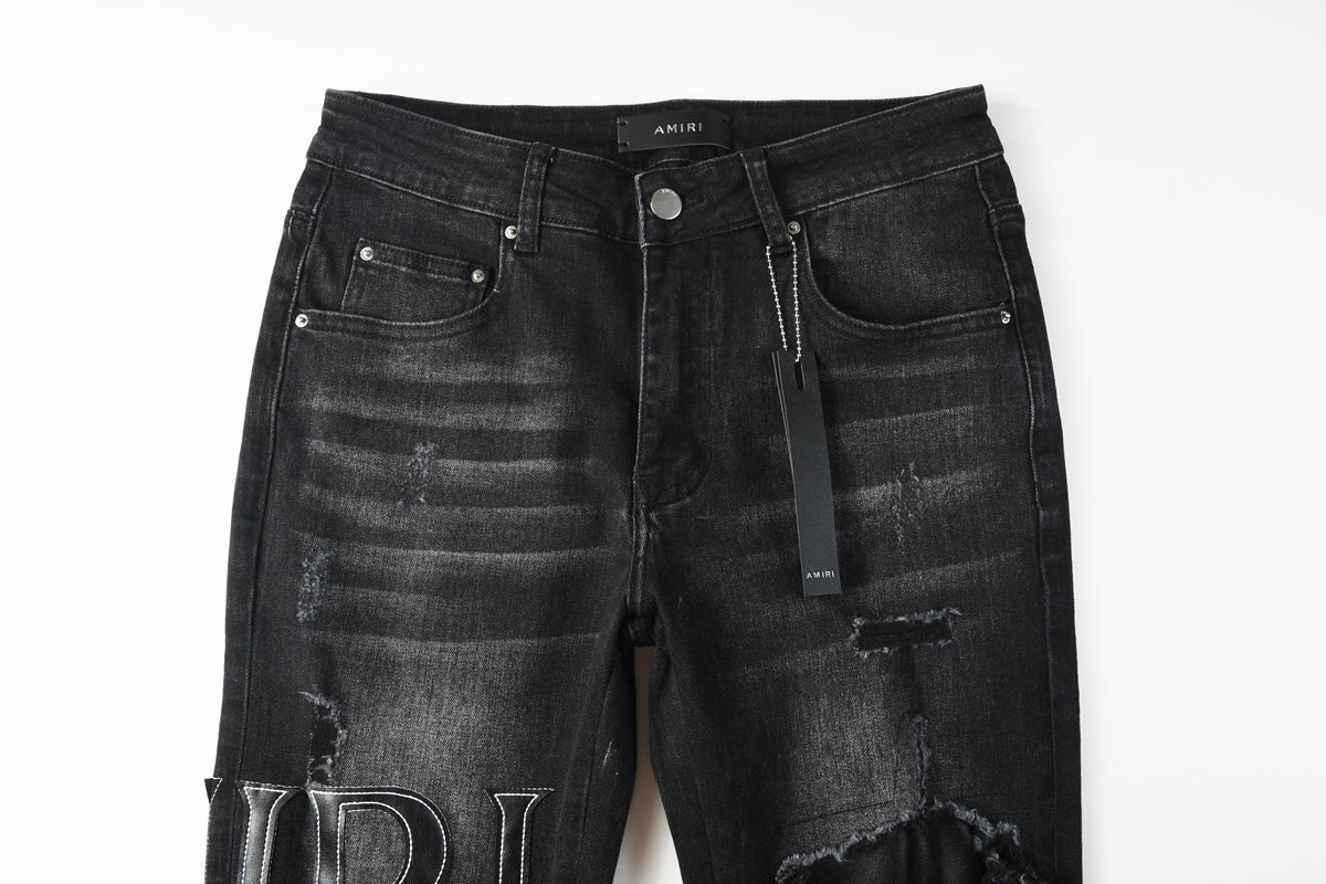 Amiri jeans black with acid wash