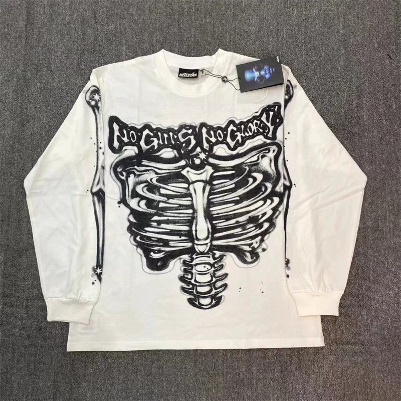 Hellstar Studios AirBrushed Bones White Longsleeve