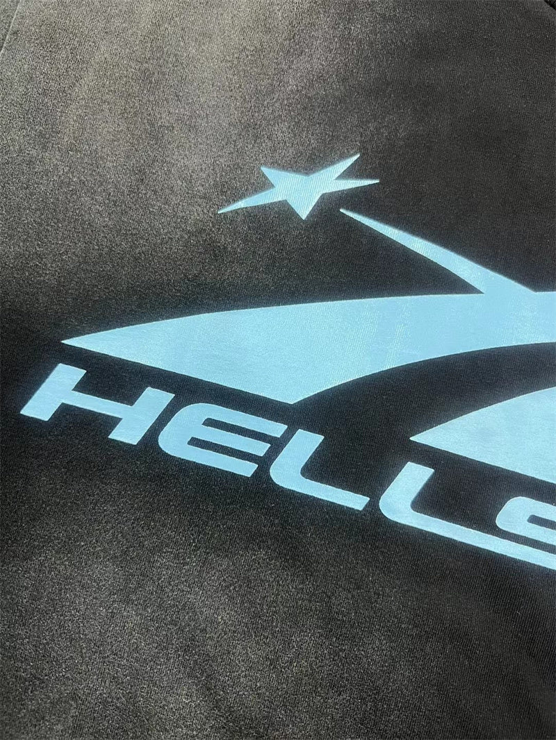 Hellstar sports black and blue tee