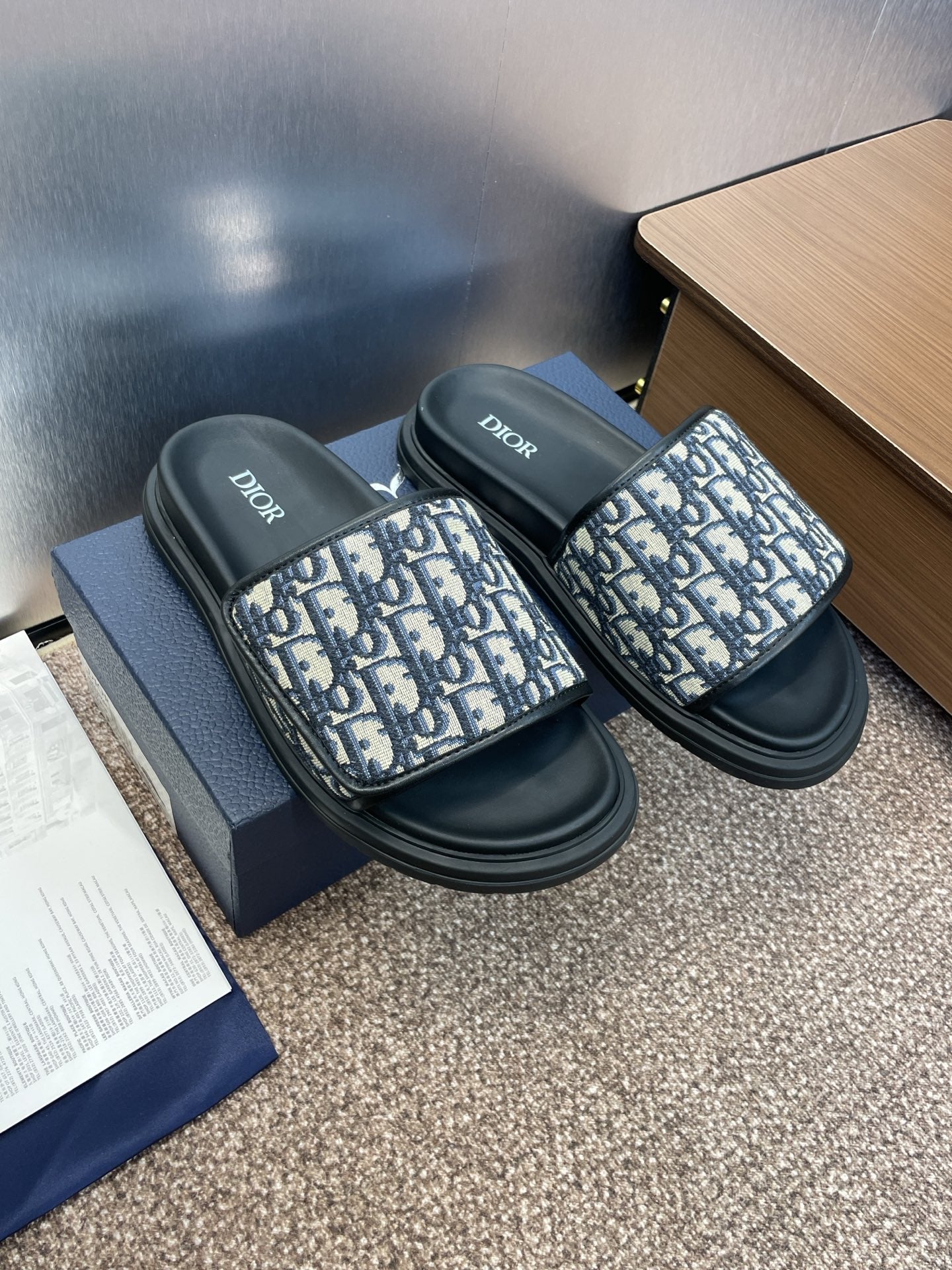 Black Dior slides