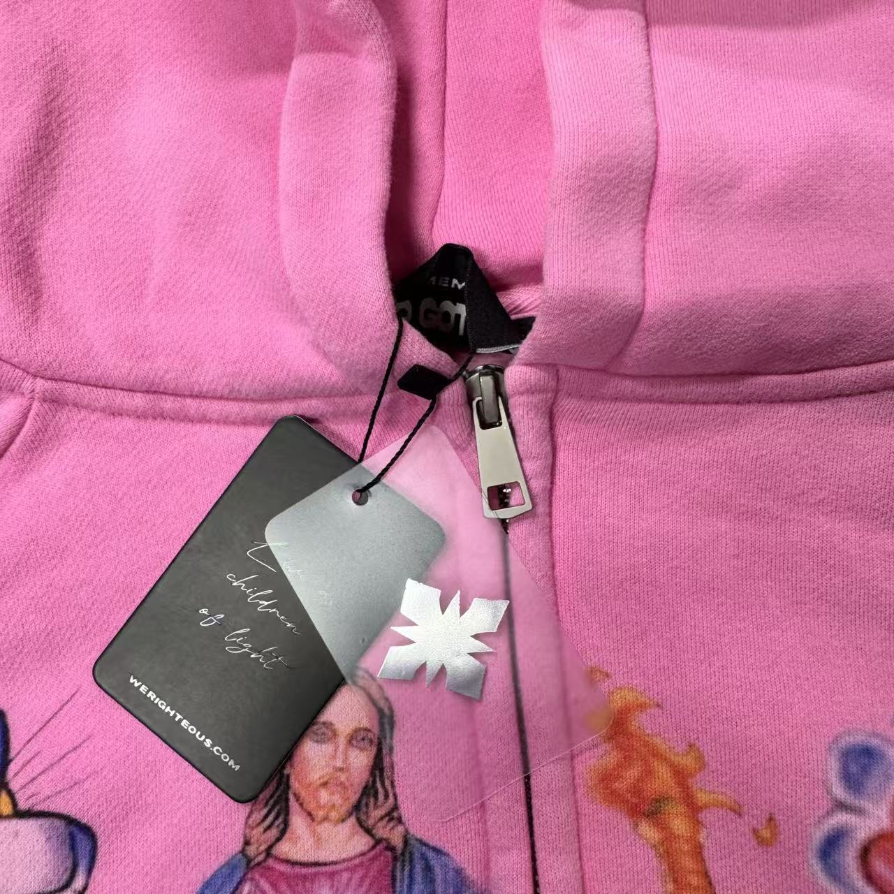 Righteous Risen King Zip Up Hoodie pink