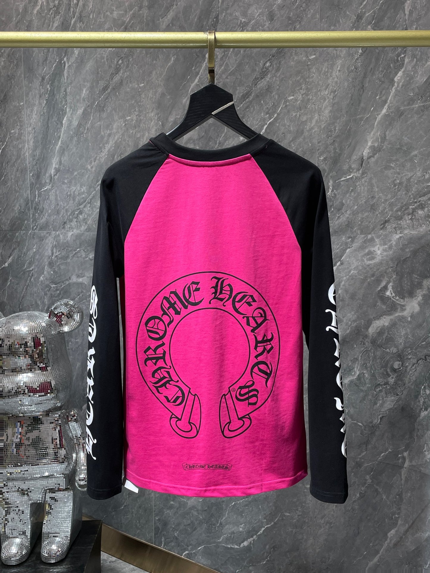 Pink and black chrome hearts longsleave