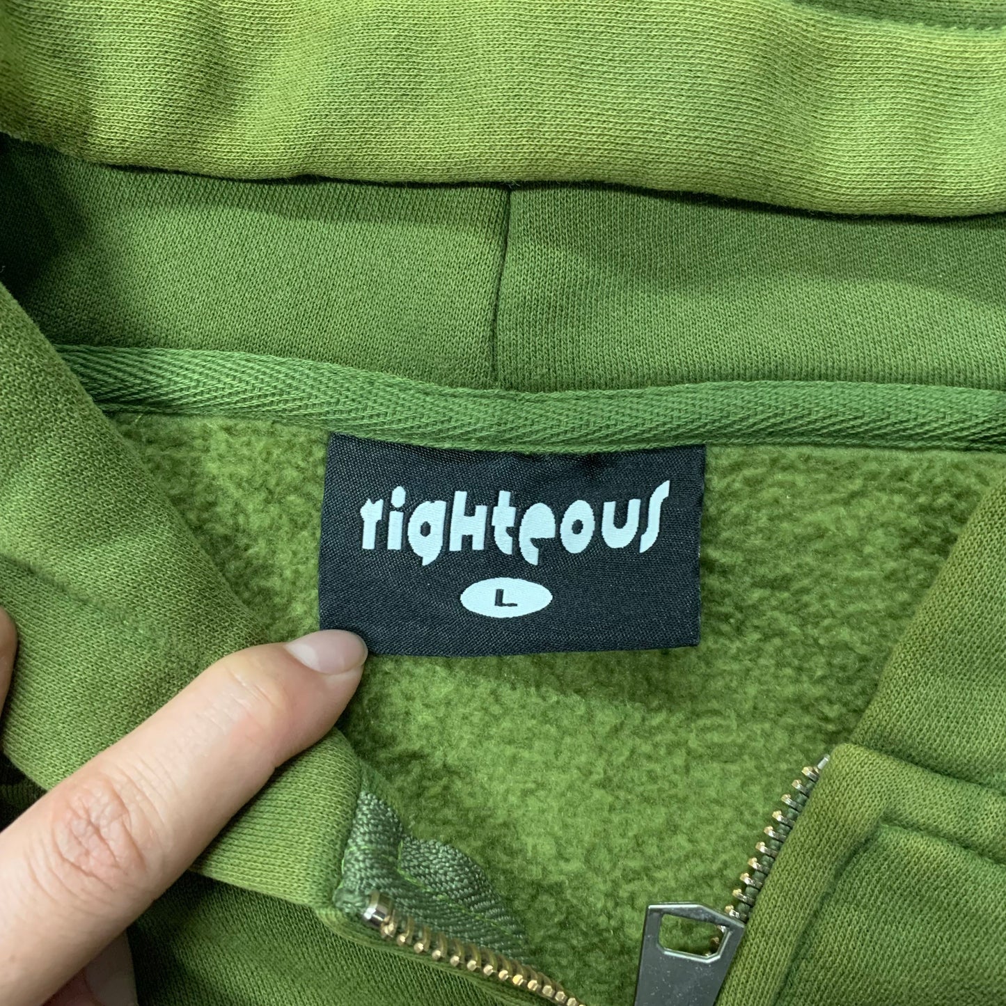 Righteous Risen King Zip Up Hoodie green