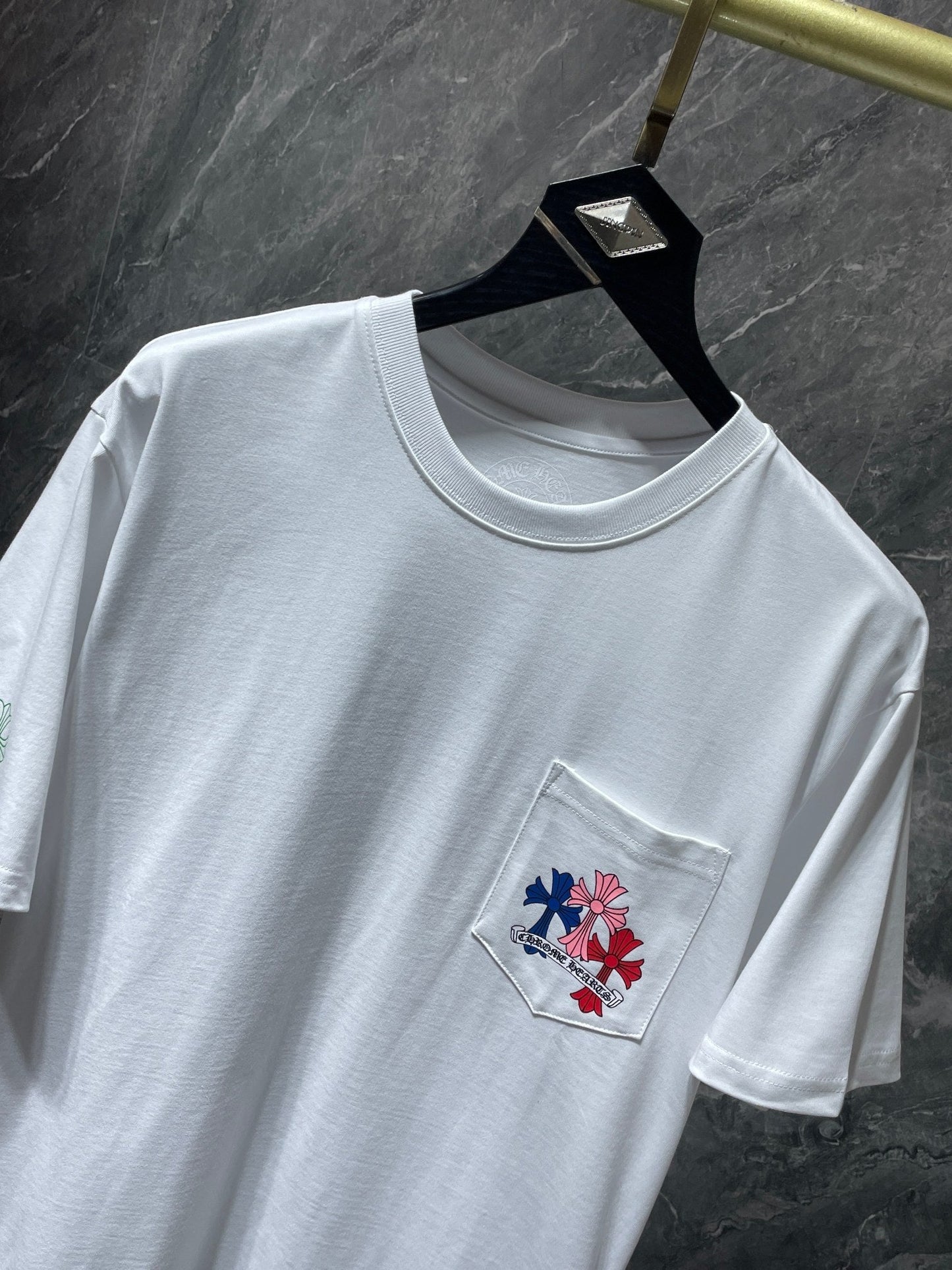 Chrome hearts tee with colorful crosses