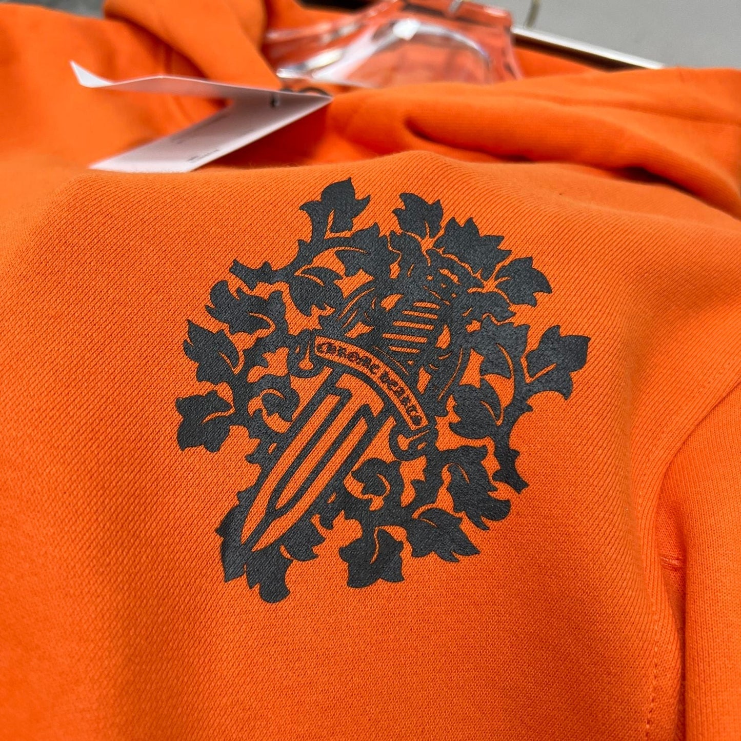 Orange chrome hearts hoodie