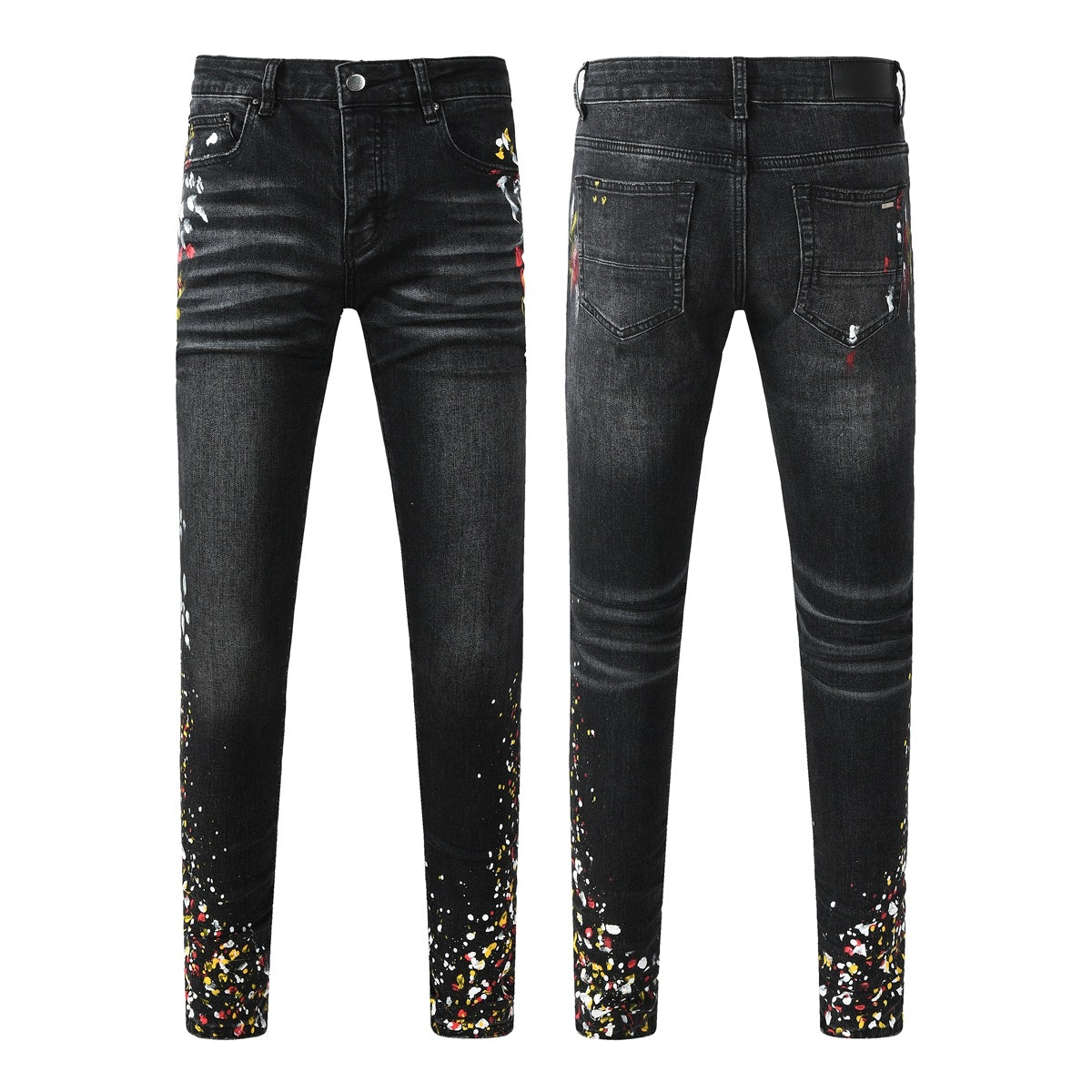 Amiri jeans black with paint splatter