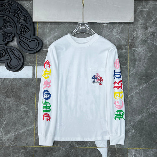 chrome hearts longsleave with colorful hearts