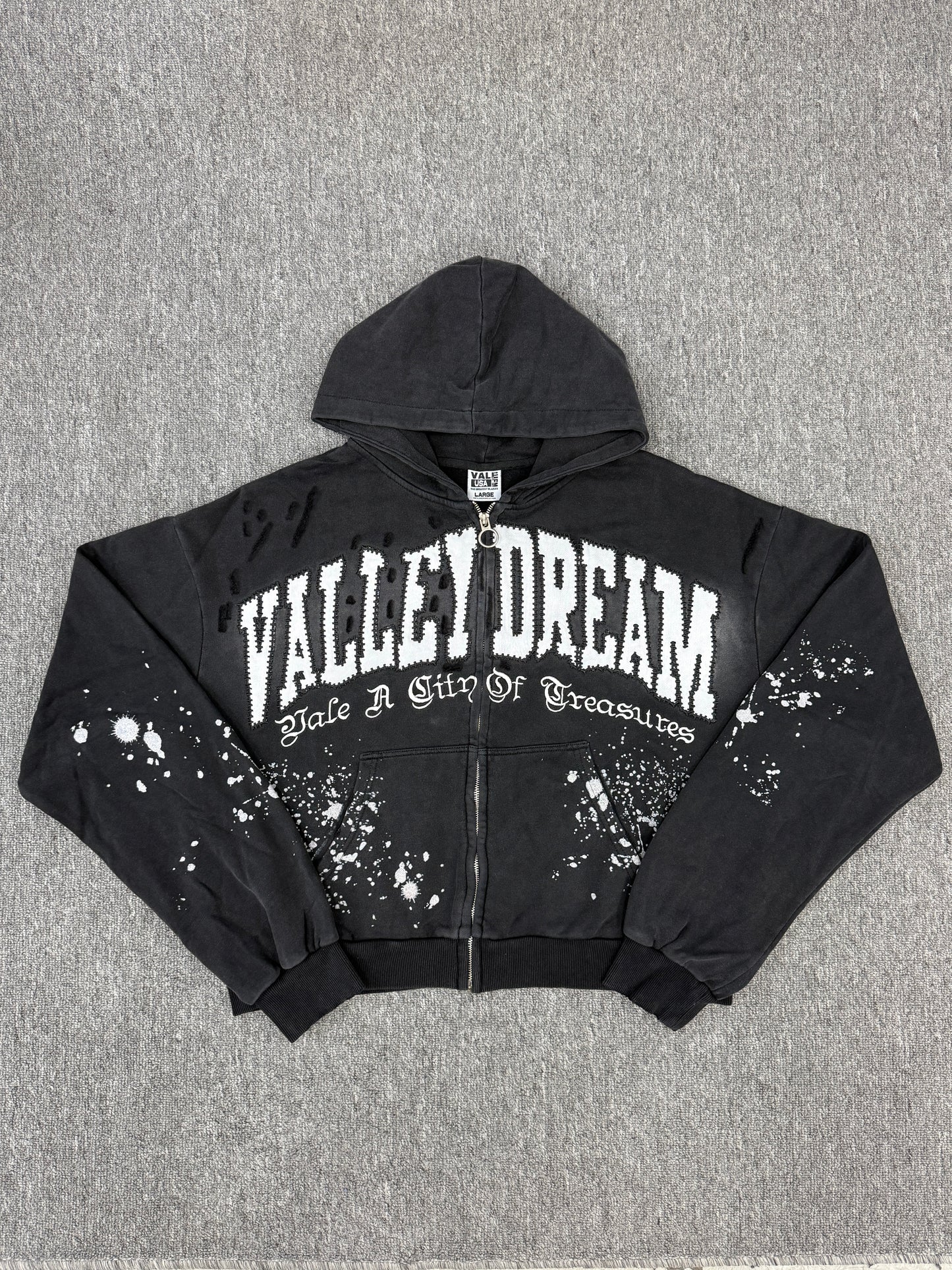 VALE FOREVER  Paint Zip Up Hoodie - Black