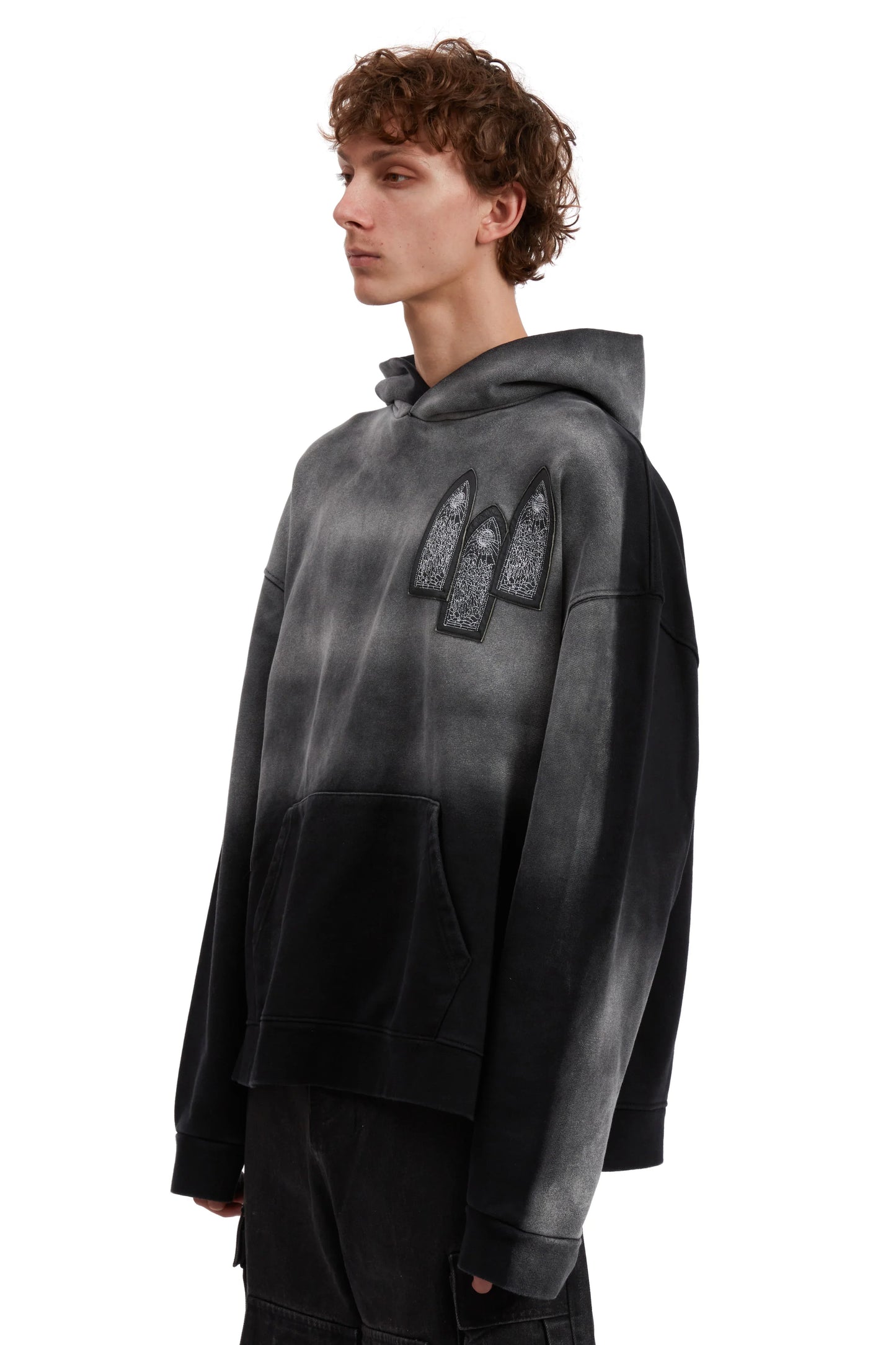 WHO DECIDES WAR faded hooded pullover