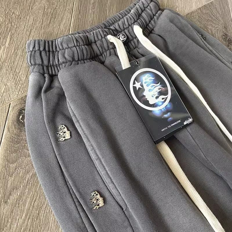 Hellstar gray  button up sweatpants