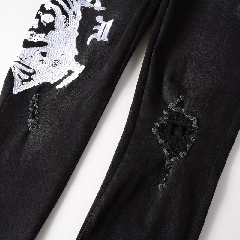 Amiri jeans black jeans with white logo
