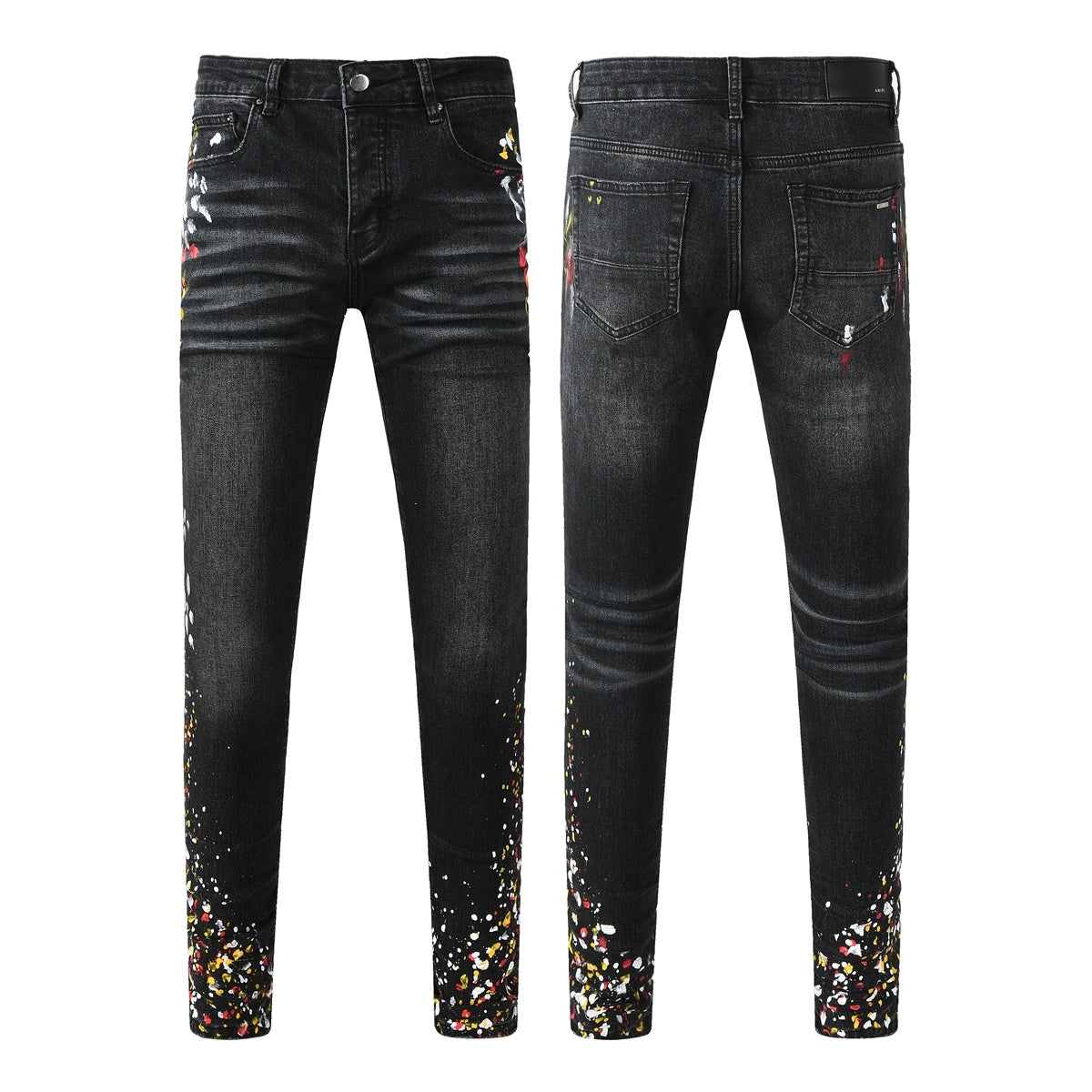 Amiri jeans black with paint splatter