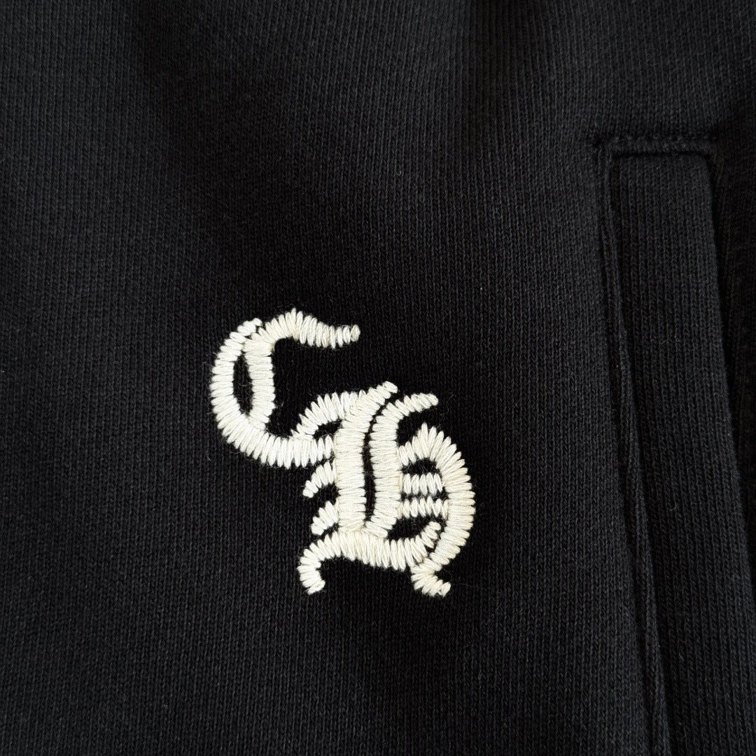 Black chrome hearts sweatpants flared