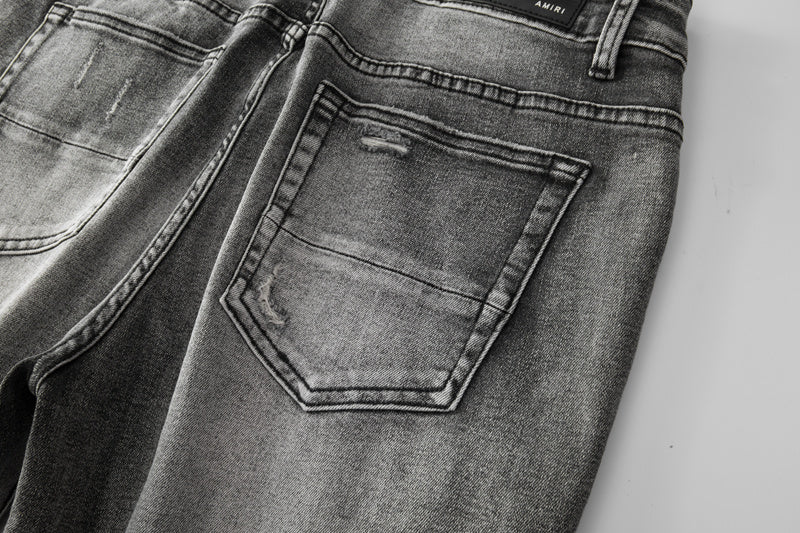 Amiri jeans dark gray distressed