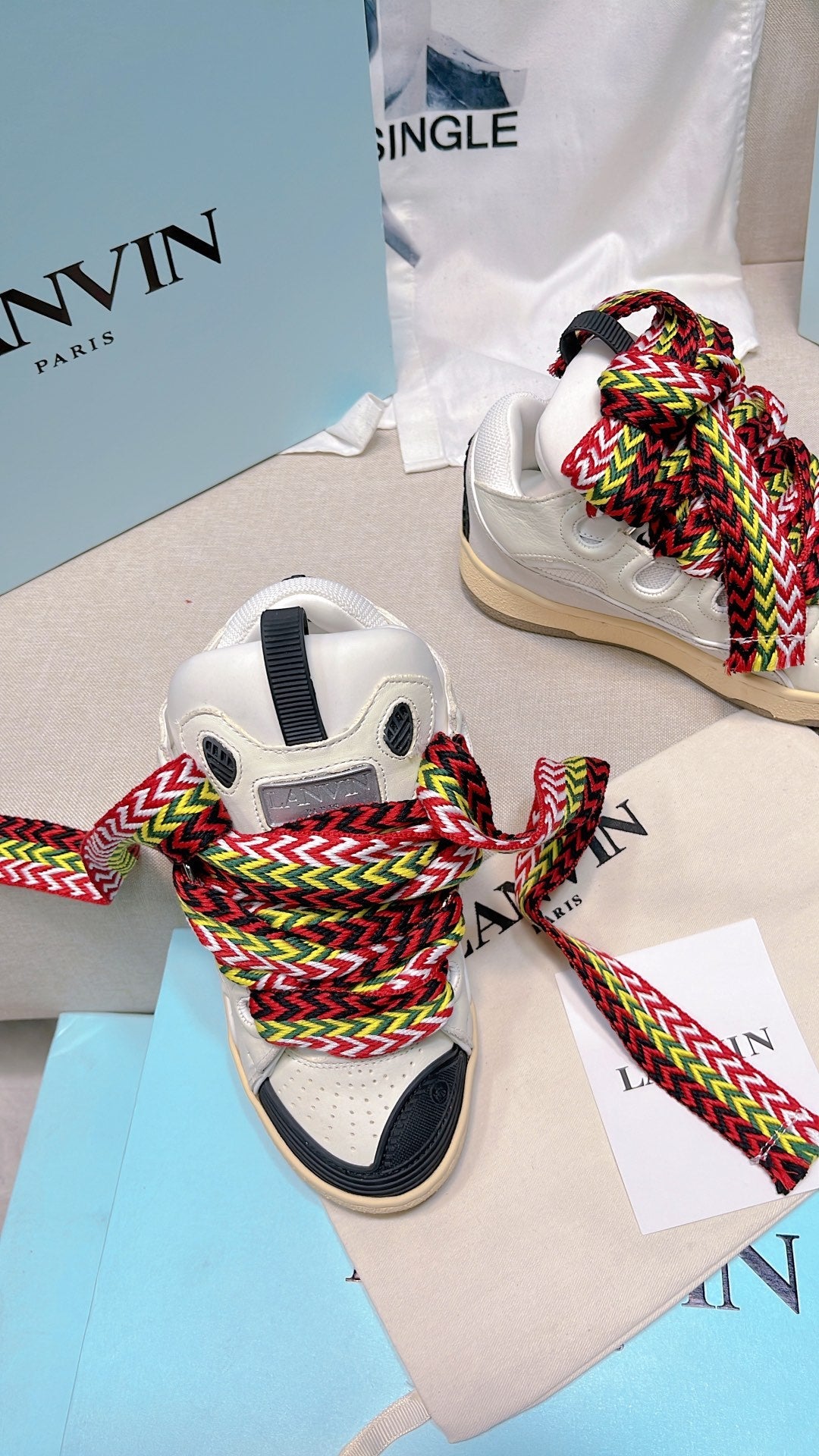Lanvins curb sneakers colorful laces