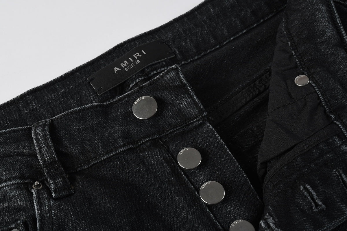 Amiri jeans black with paint splatter