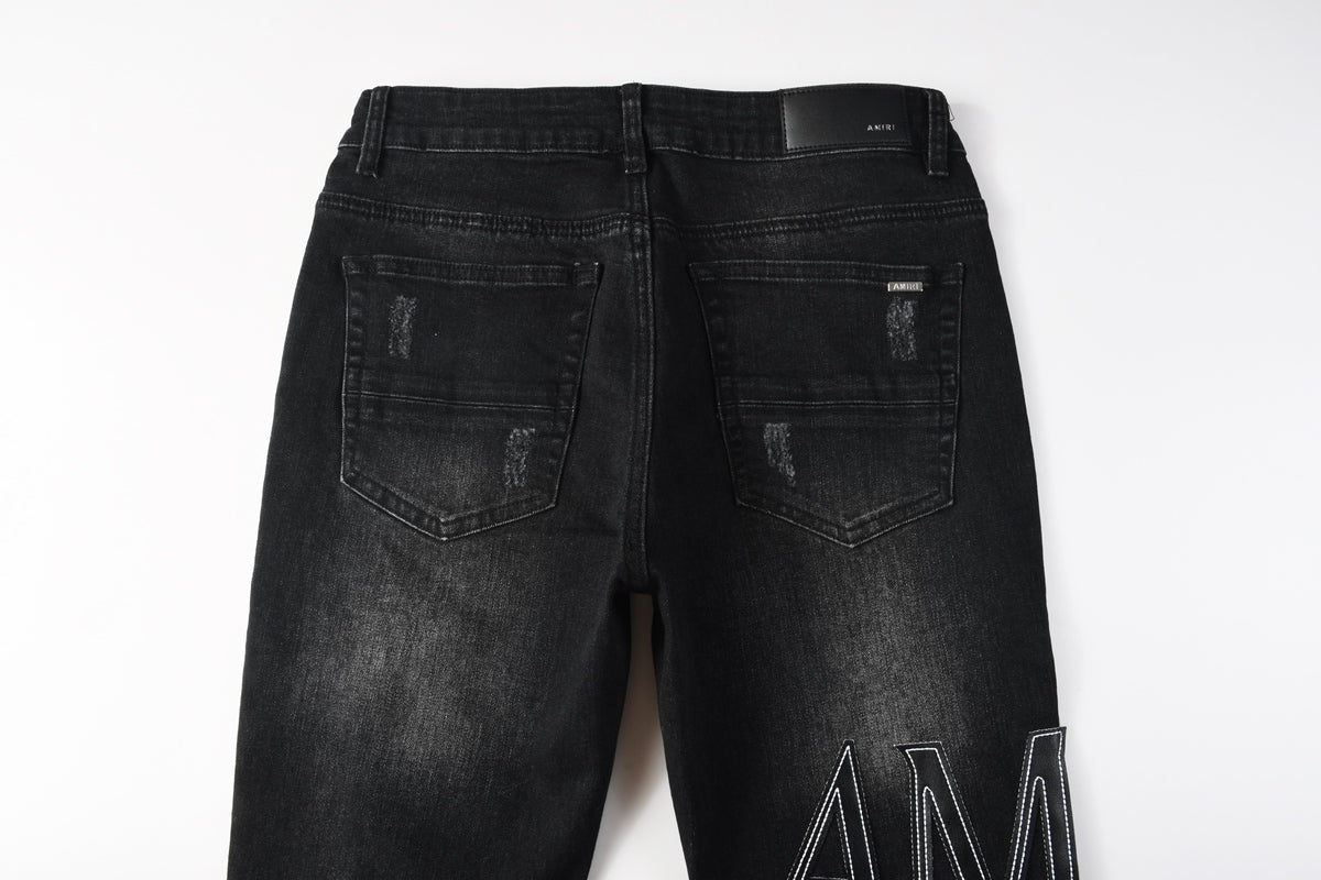 Amiri jeans black with acid wash