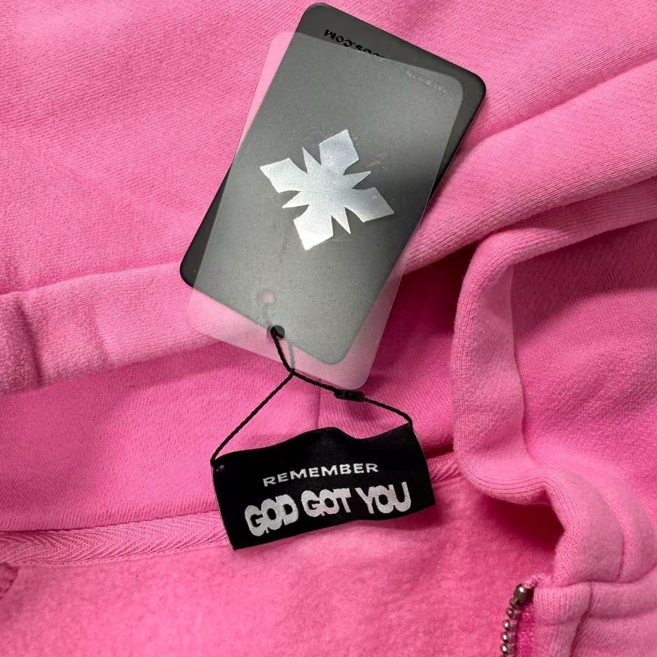 Righteous Risen King Zip Up Hoodie pink