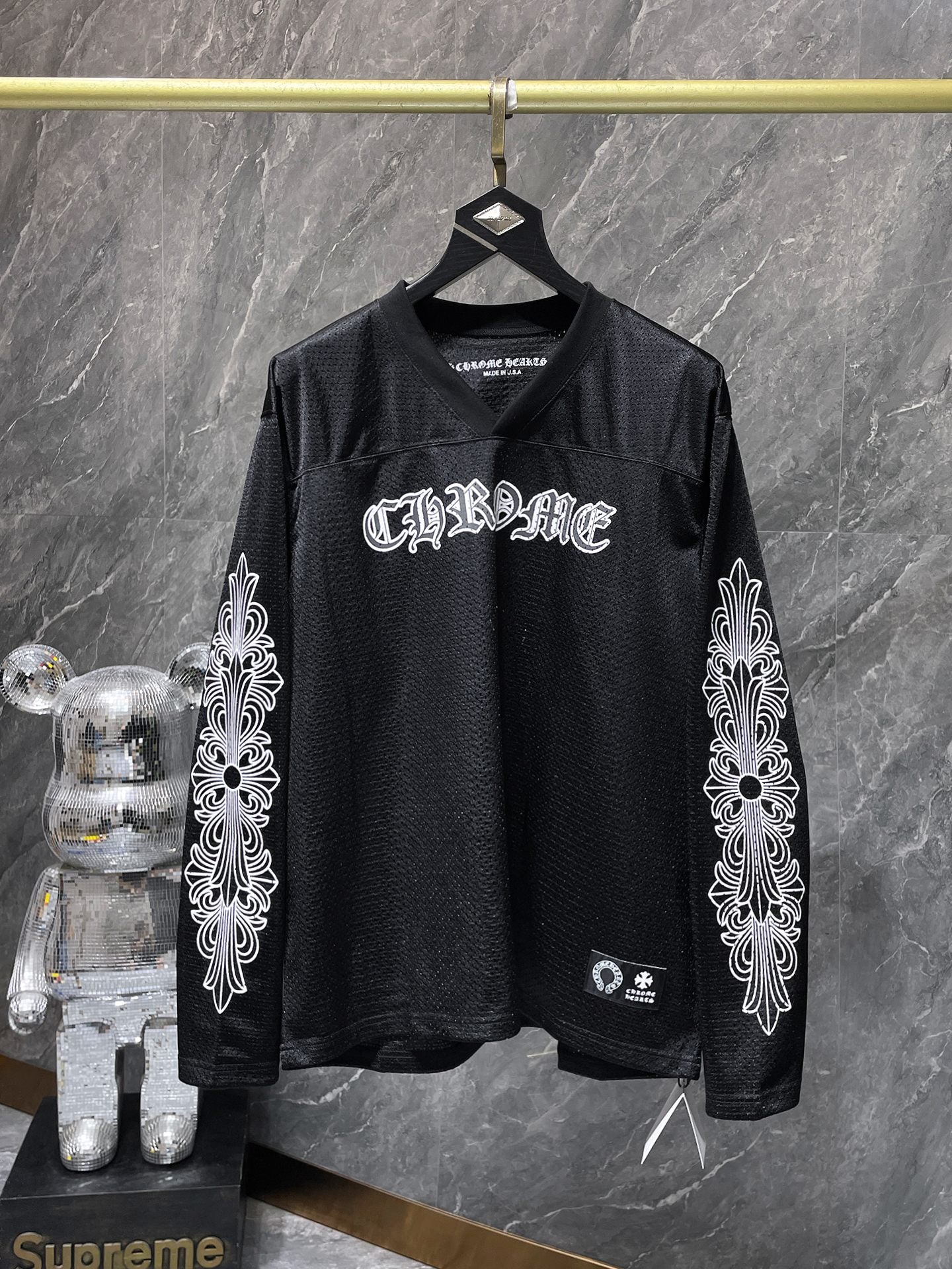 Green chrome hearts longsleave jersey black