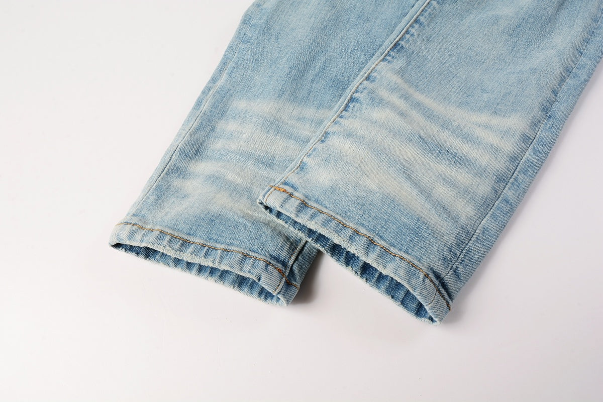 Amiri jeans light blue black amiri logo