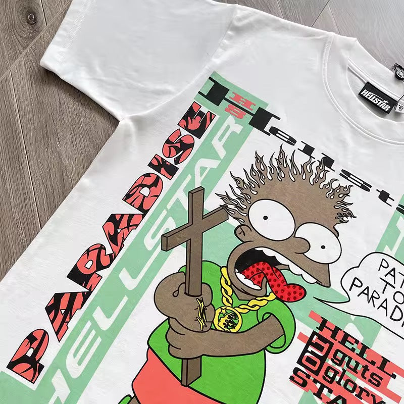 Hellstar Cartoon Cross T-Shirt 'White'