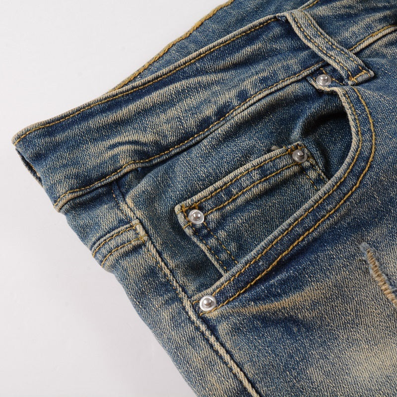 Amiri jeans blue/ beige red