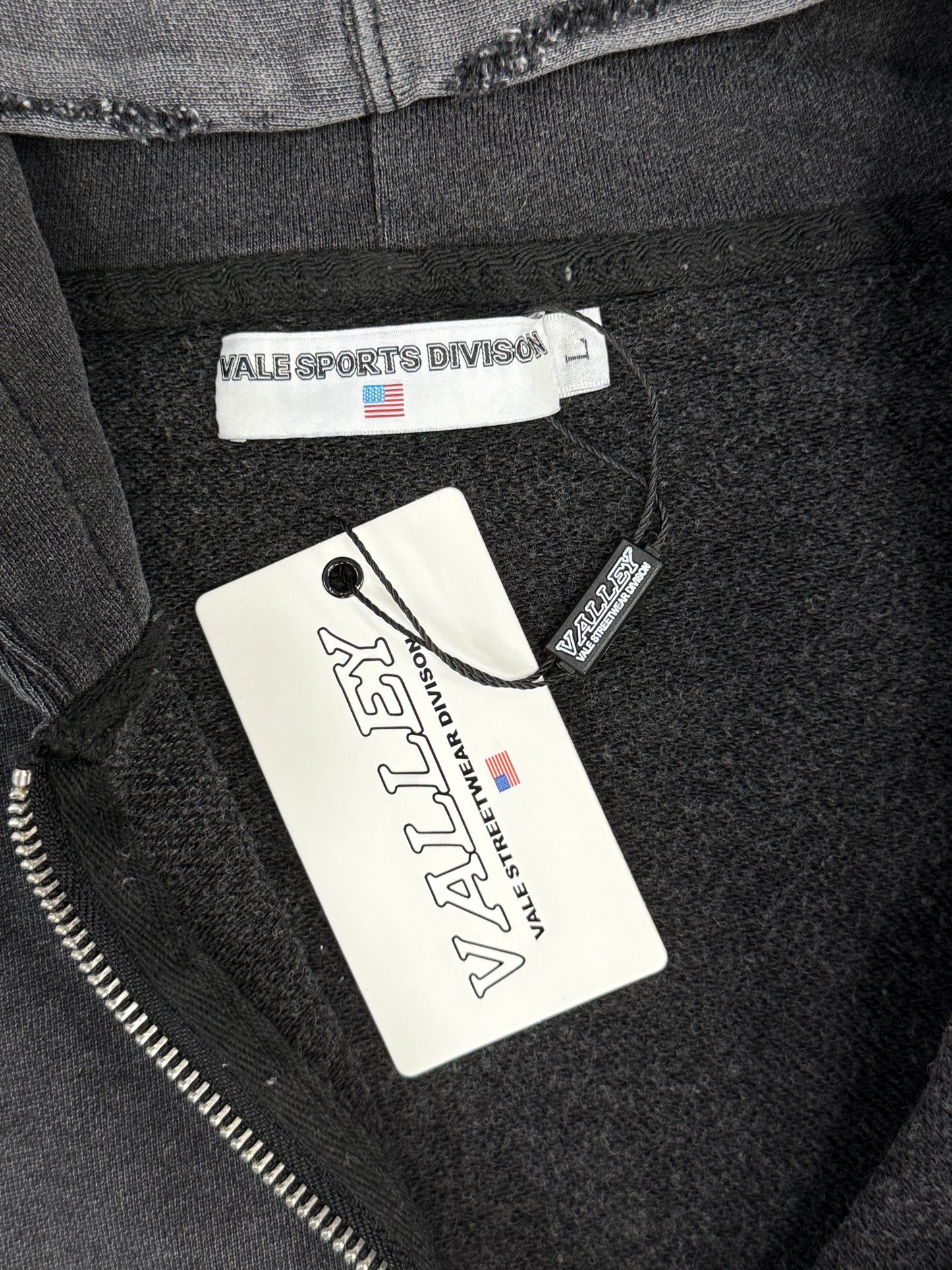 Vale Forever BLACK CURSIVE ZIP UP HOODIE