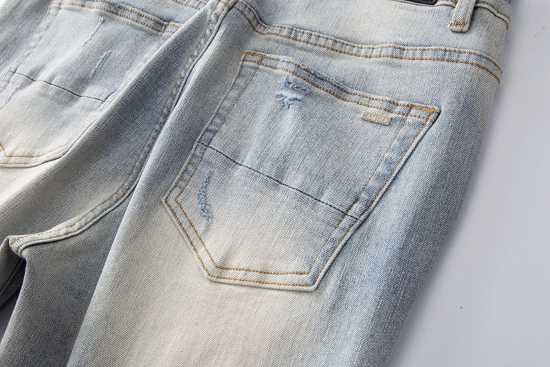 Amiri jeans light gray with diressing