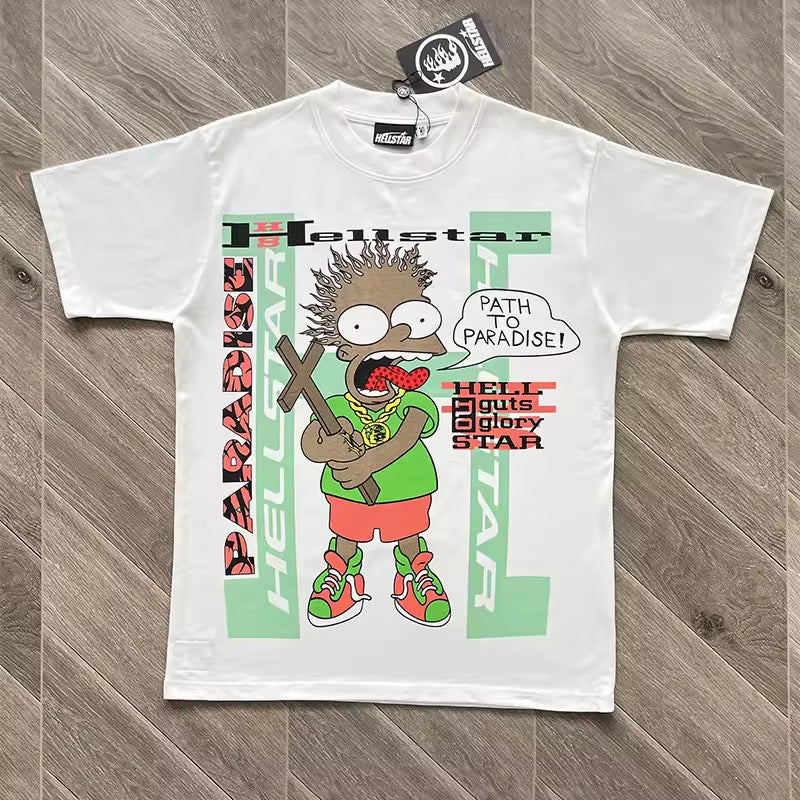 Hellstar Cartoon Cross T-Shirt 'White'