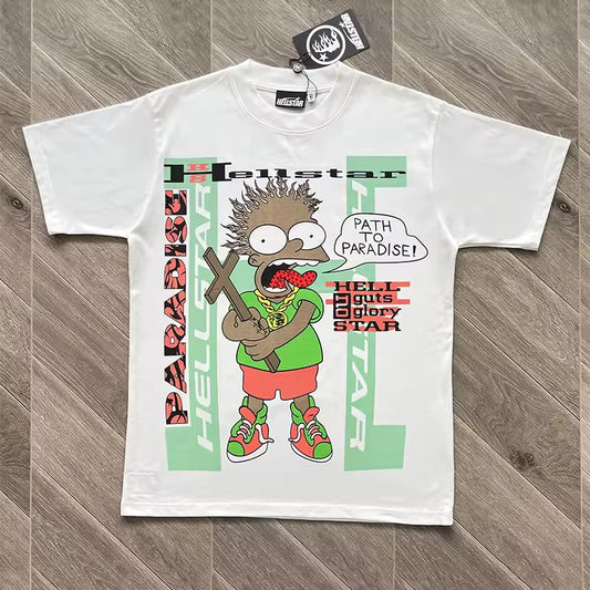 Hellstar Cartoon Cross T-Shirt 'White'