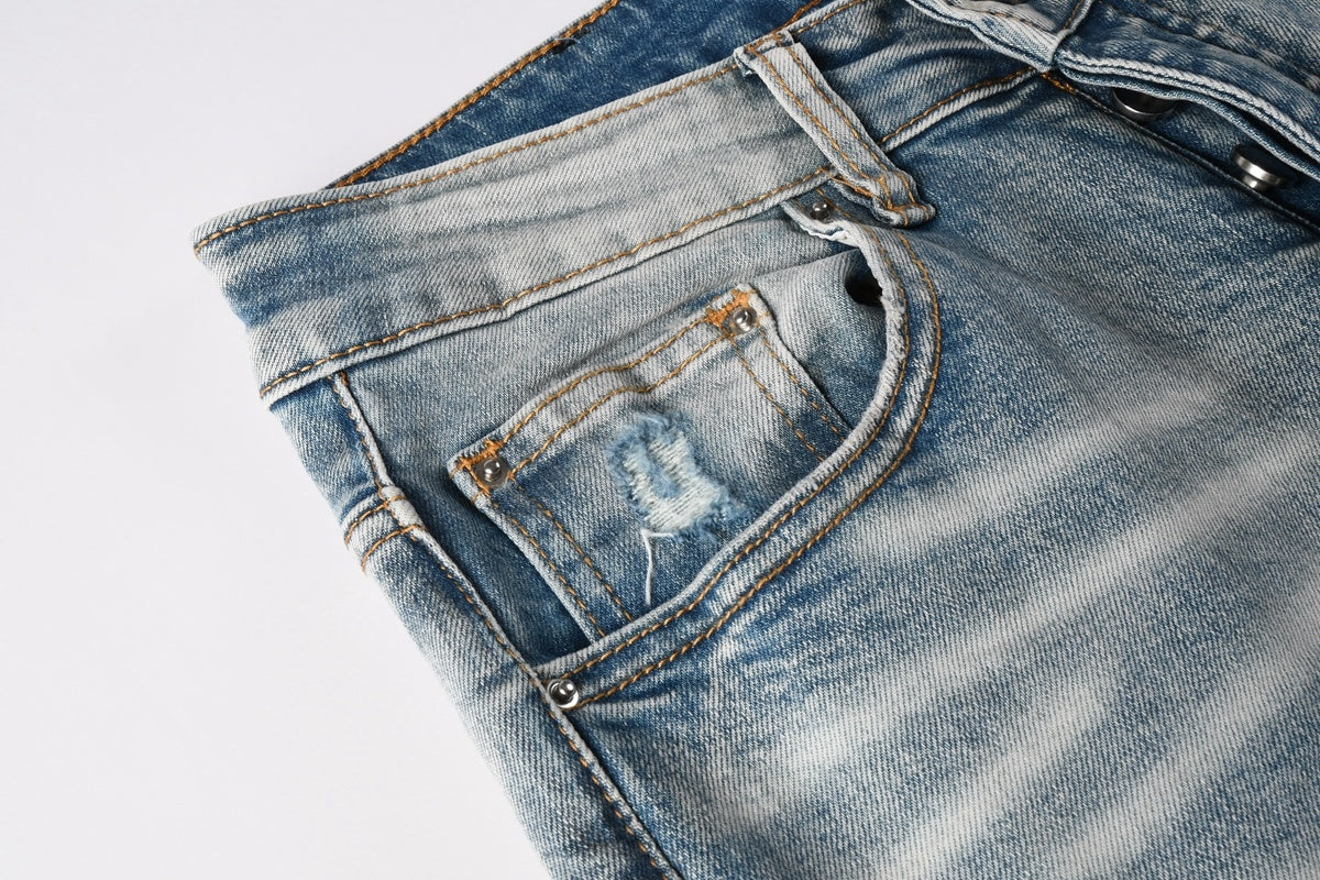 Amiri jeans light blue with  snake