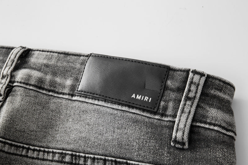 Amiri jeans dark gray distressed