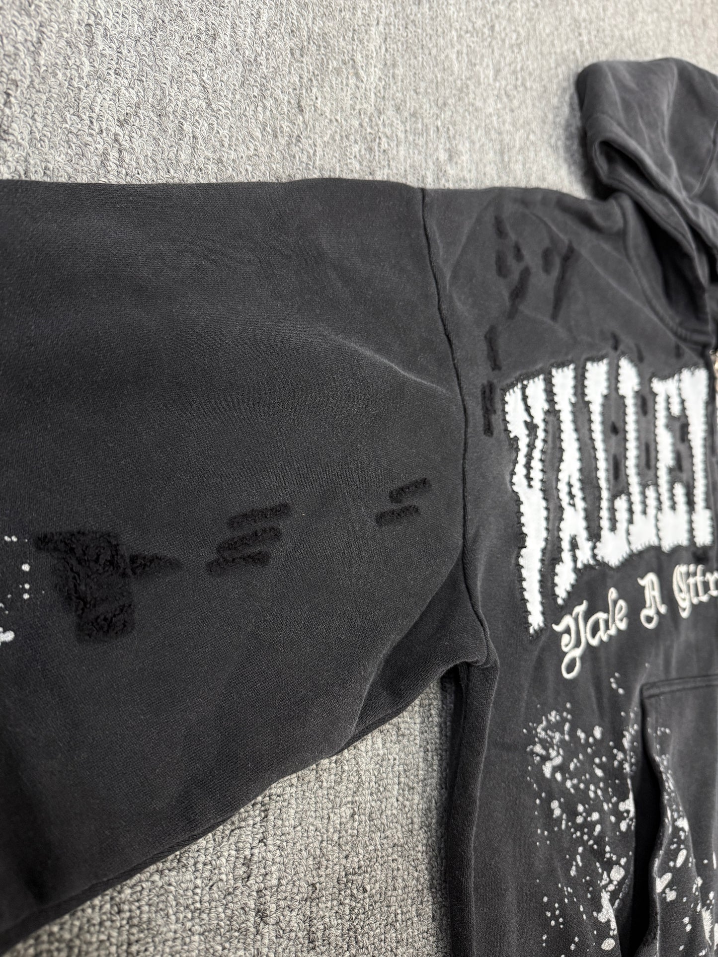 VALE FOREVER  Paint Zip Up Hoodie - Black