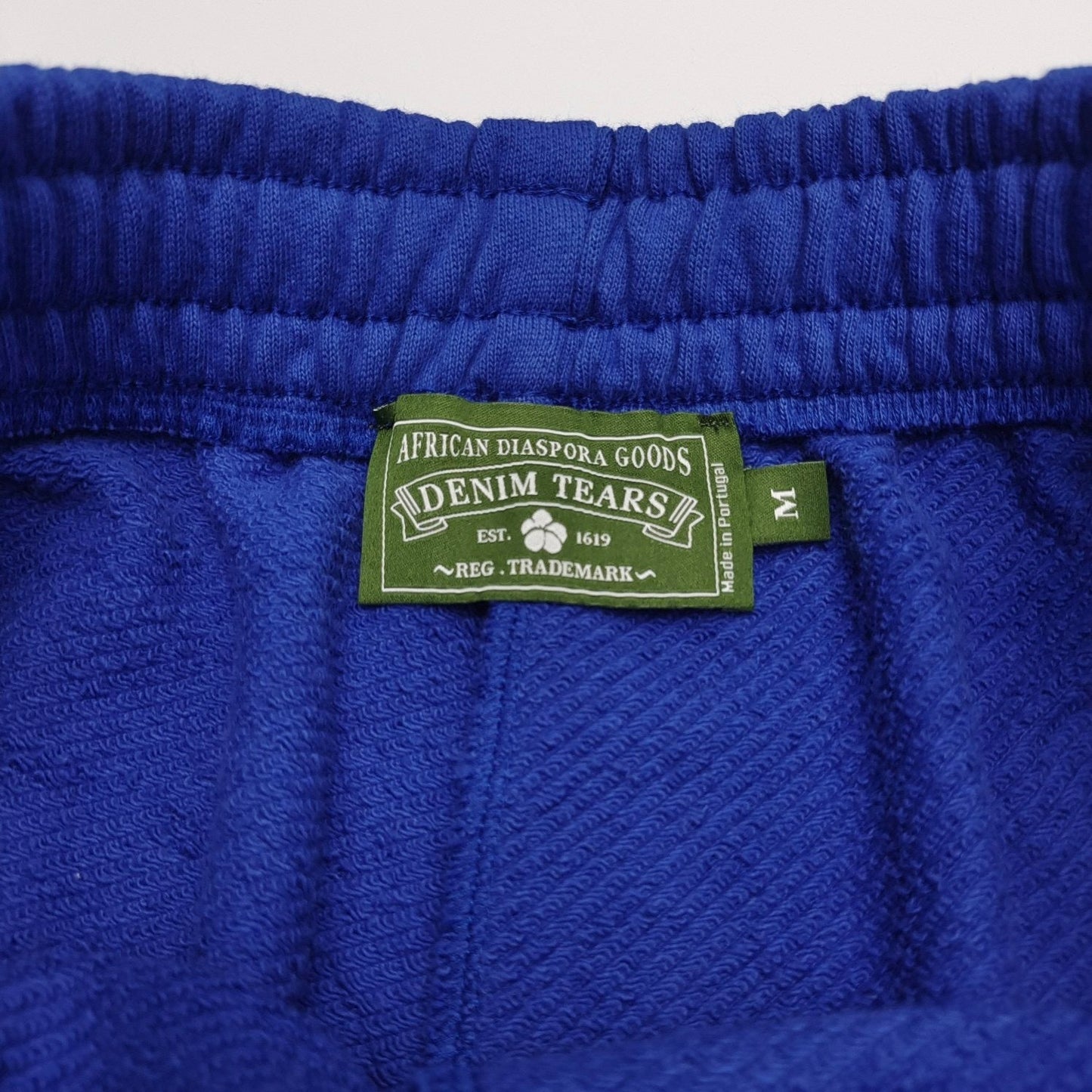 Dark blue denim tears sweatpants