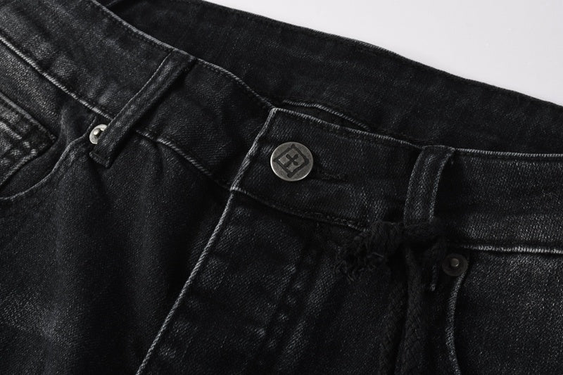 KSUBI denim black distressed skinny jeans red embroidered/screen print  writing