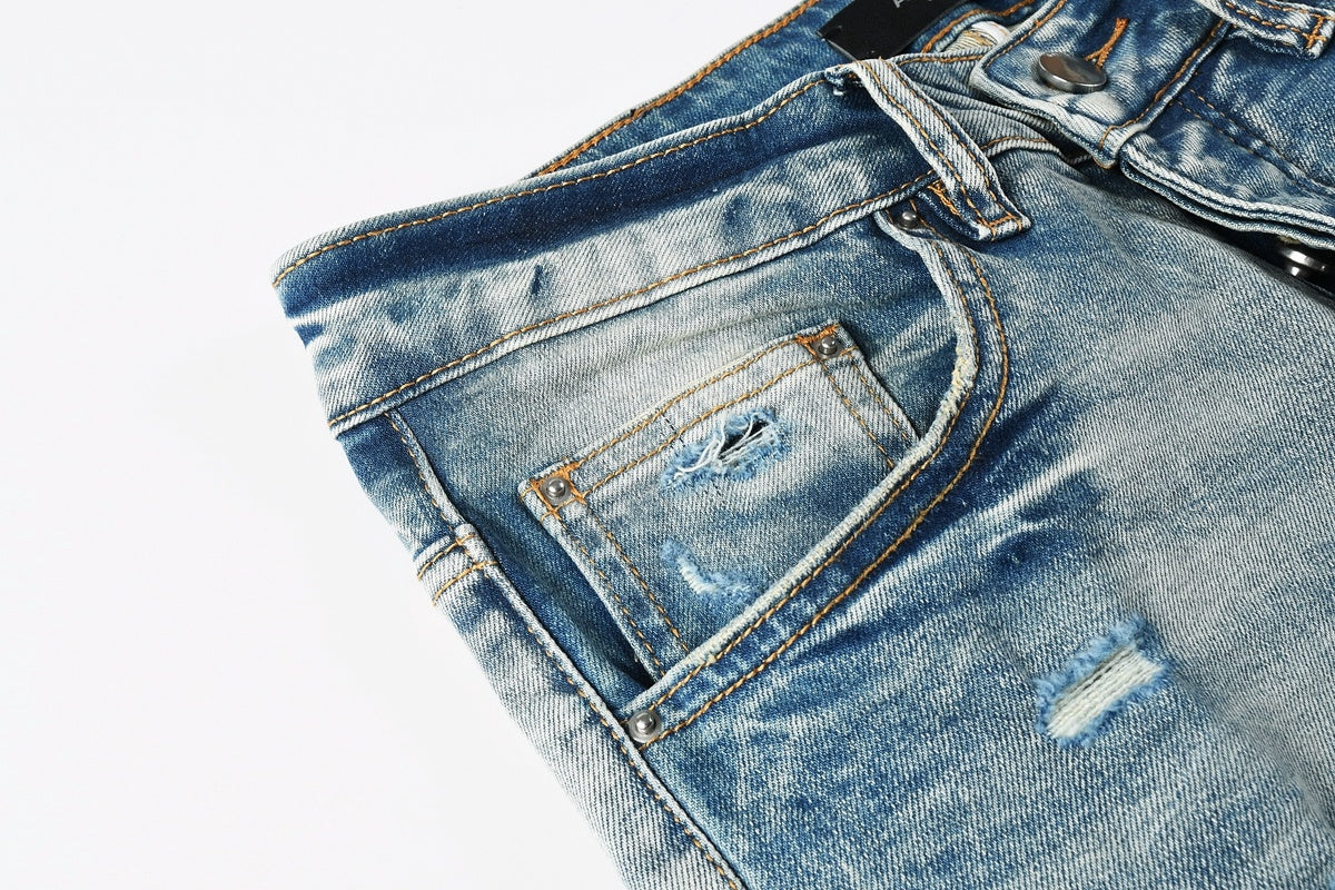 Amiri jeans light blue with back snake