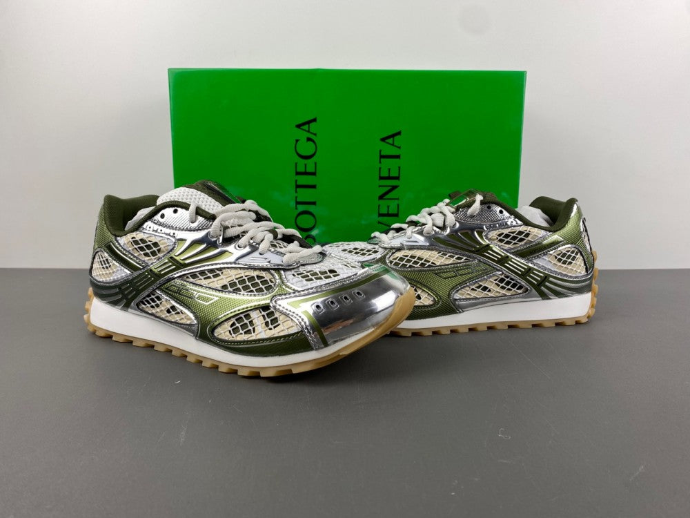 Bottega venta orbit silver and olive green