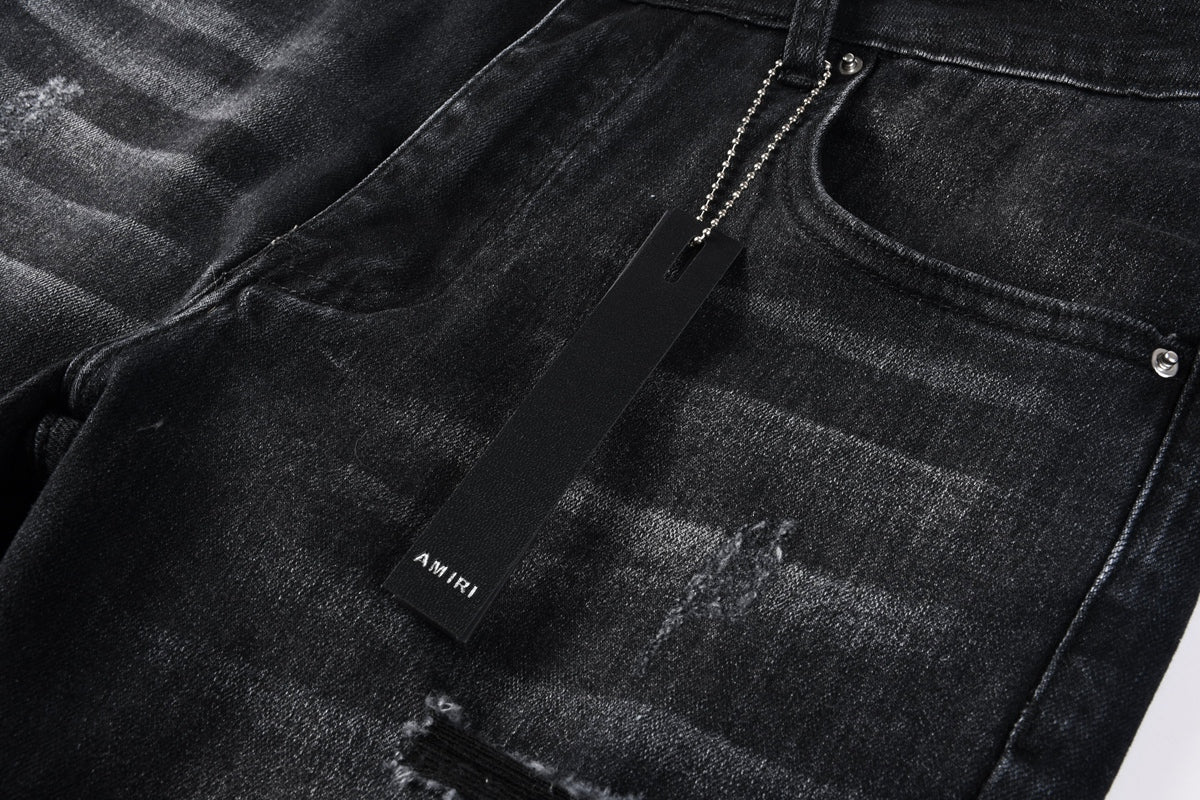 Amiri jeans black with acid wash