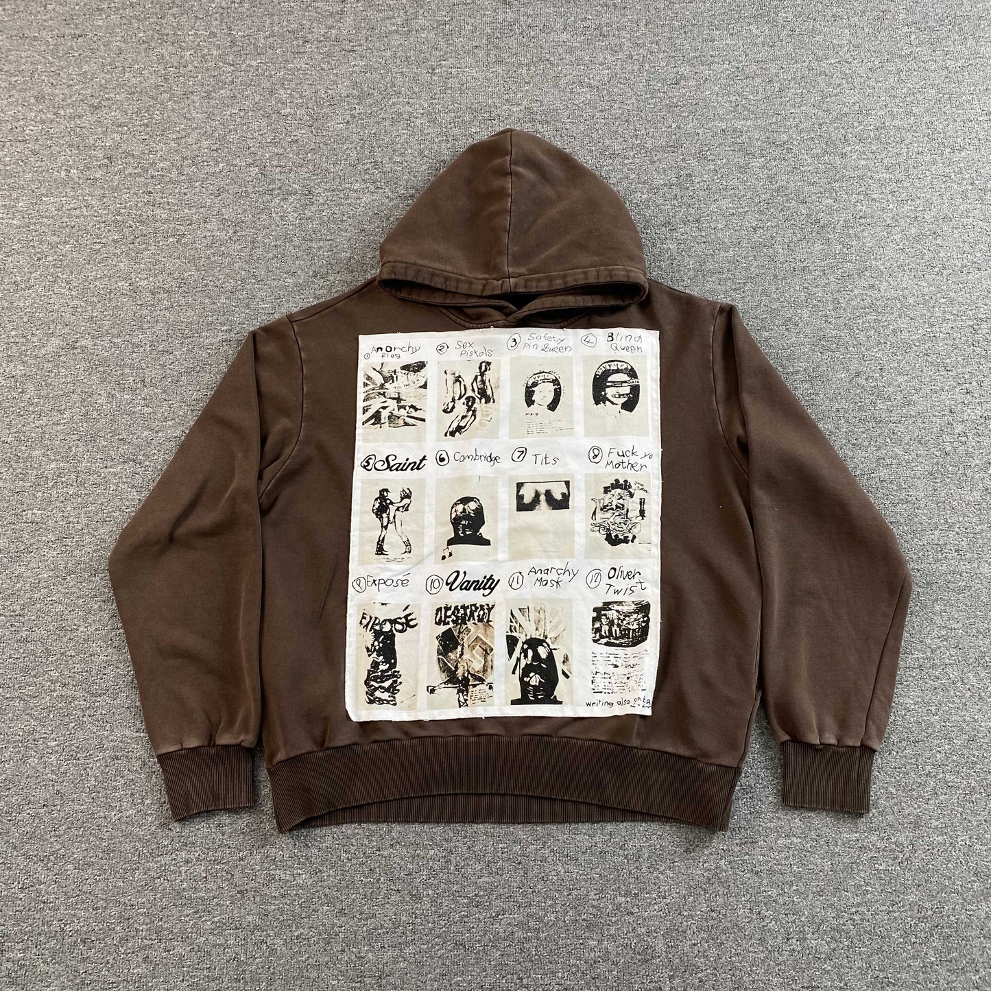 Saint Vanity Van Life Hoodie embroidered patch brown