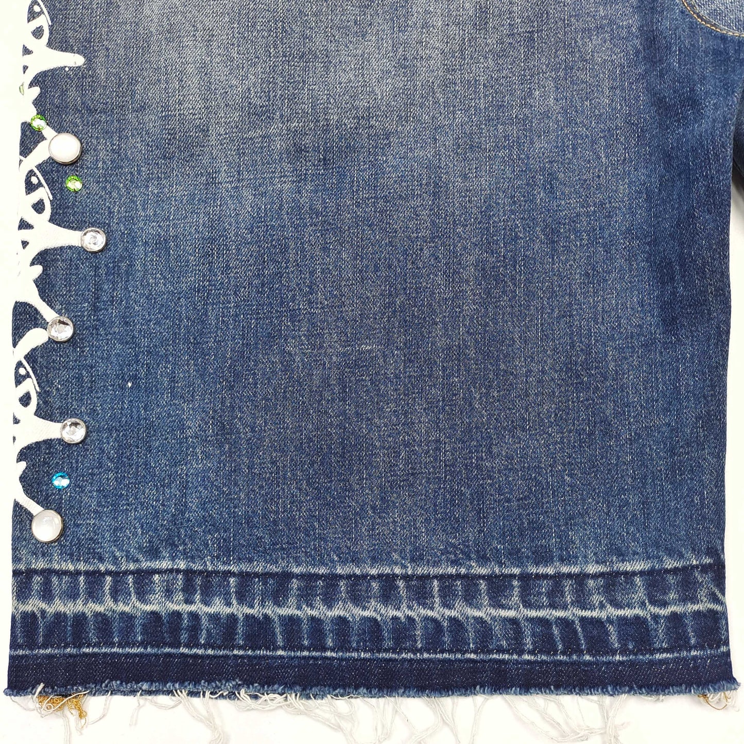 Sp5der Web Stone Denim Shorts 'blue Wash