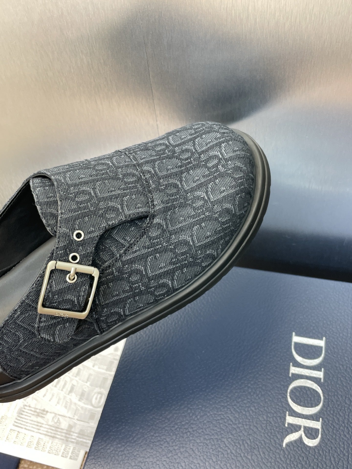 Black Dior loafer clogs
