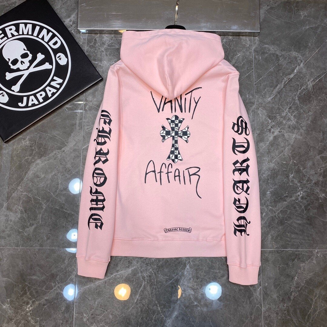Light Pink chrome hearts hoodie